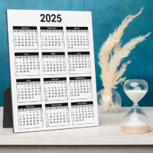 Schwarz/Weiß 2025 Jahr auf einen Blick