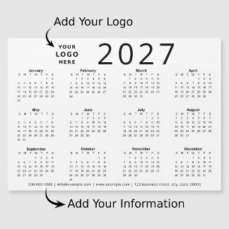 Schwarz Weiß 2027 Benutzerdefiniertes Logo Geschäf Magnetkarte