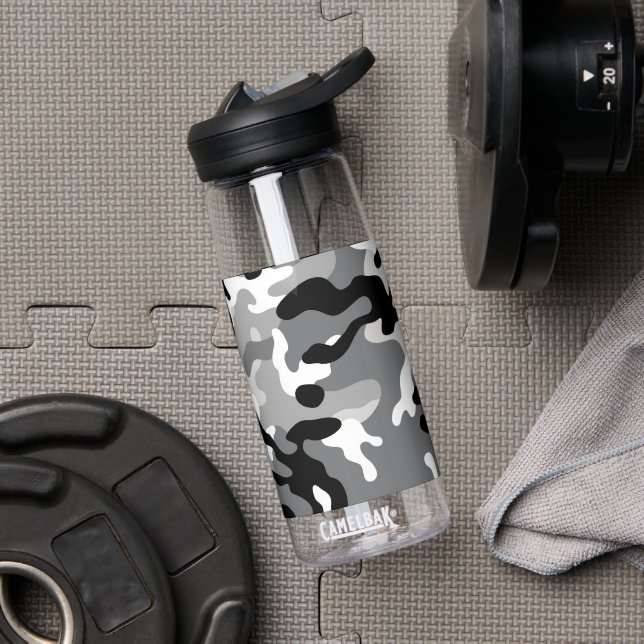 Schwarz/Weiß #2 Camouflage Camelbak Wasserflasche Trinkflasche (Fitnessstudio)
