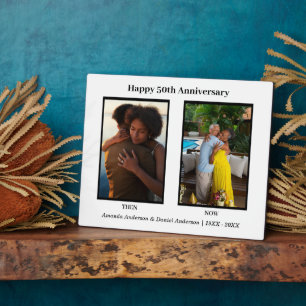 Schwarz-Weiß-2-Foto Collage Jubiläum Fotoplatte