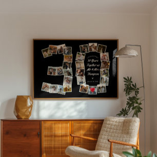 Schwarz-Weiß 30. Jubiläum 30 Foto-Collage Poster