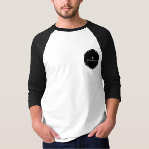 Schwarz/Weiß 3/4 Sieb T-Shirt