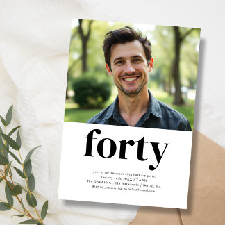 Schwarz & Weiß 40. Geburtstag Einladung