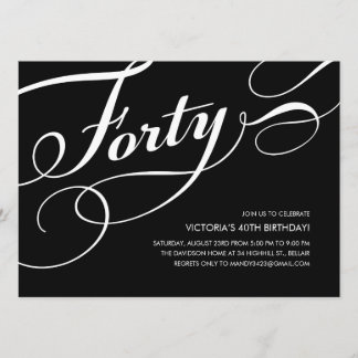 Schwarz-Weiß 40. Geburtstag Einladungen