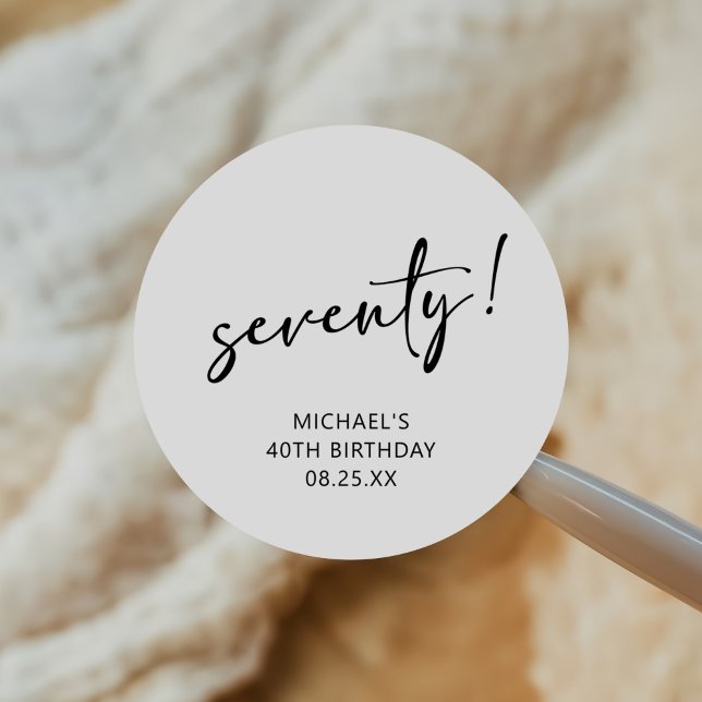 Schwarz & Weiß 40. Geburtstag Runder Aufkleber (Von Creator hochgeladen)