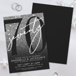Schwarz Weiß 70. Hochzeitstag Einladung
