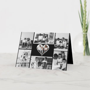 Schwarz-Weiß-7-Foto-Collage Karte