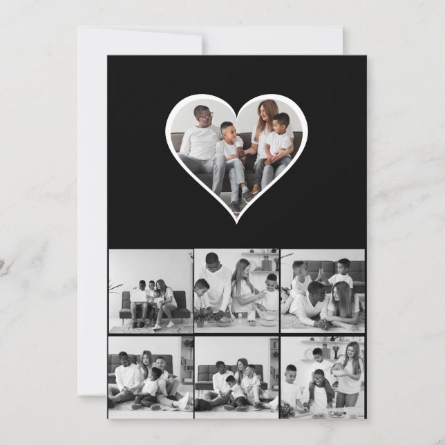 Schwarz-Weiß-7-FotoCollage Ankündigung (Vorderseite)