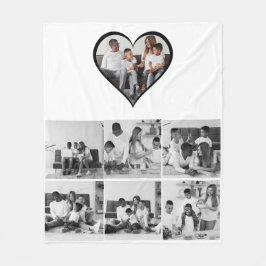 Schwarz-Weiß-7-FotoCollage Fleecedecke