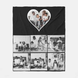 Schwarz-Weiß-7-FotoCollage Fleecedecke