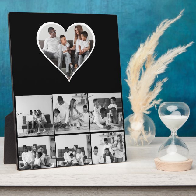 Schwarz-Weiß-7-FotoCollage Fotoplatte (Seite)