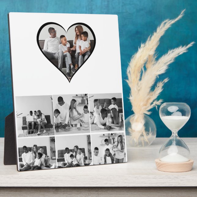 Schwarz-Weiß-7-FotoCollage Fotoplatte (Seite)