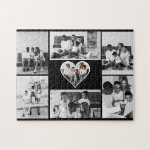 Schwarz-Weiß-7-FotoCollage Puzzle