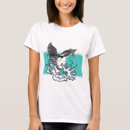 Schwarz-Weiß-Abbildung von Kingfisher T-Shirt