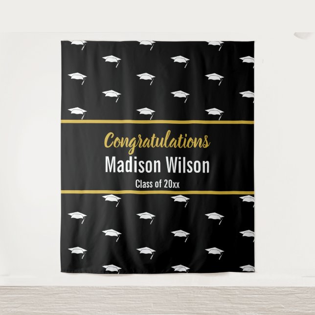 Schwarz-Weiß-Abschluss Wandteppich (Vorderseite)