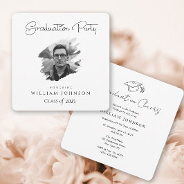 Schwarz-Weiß-Abschlussfeier 2025 Einladung