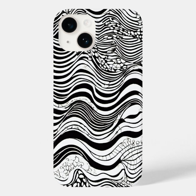 Schwarz-Weiß-Abstract-Design Case-Mate iPhone Hülle (Rückseite)