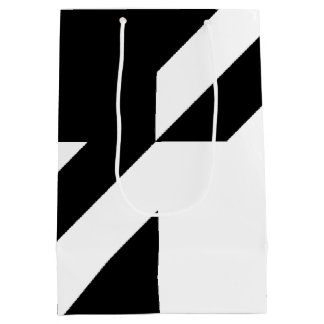 Schwarz-Weiß-Abstract-Design Mittlere Geschenktüte