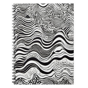 Schwarz-Weiß-Abstract-Design Notizblock