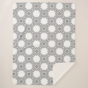 Schwarz-Weiß-Abstract-Design Sherpadecke