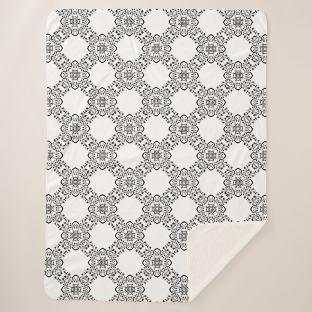 Schwarz-Weiß-Abstract-Design Sherpadecke (Vorderseite)