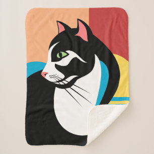 Schwarz-weiß-Abstract-Katze Sherpadecke