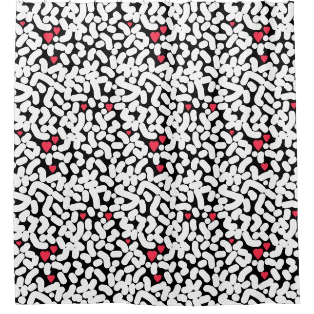 Schwarz-weiß abstrakt duschvorhang (Vorderseite)