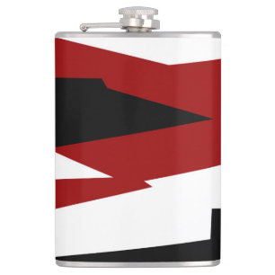 Schwarz-Weiß-abstrakt Flachmann