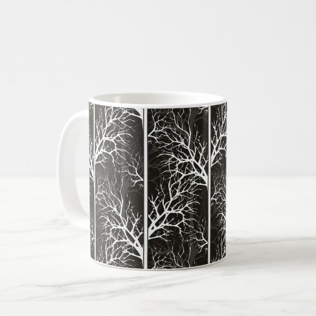 Schwarz-weiß abstrakt kaffeetasse (Vorderseite Links)