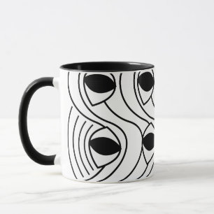 Schwarz-Weiß abstrakt kurvig Tasse