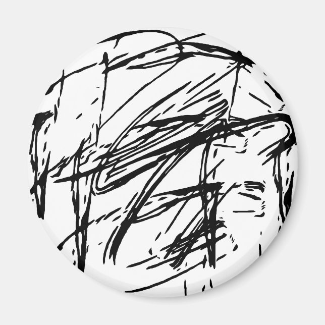 Schwarz-Weiß abstrakt Magnet (Vorne)