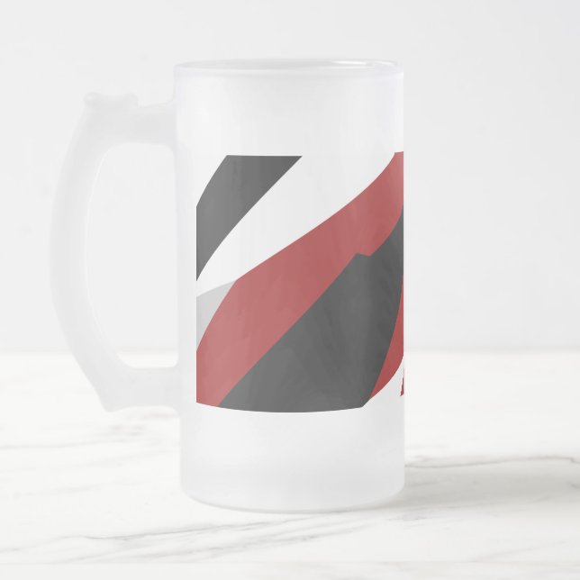 Schwarz-Weiß-abstrakt Mattglas Bierglas (Links)