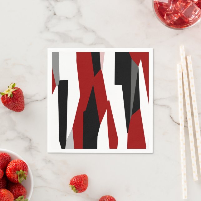 Schwarz-Weiß-abstrakt Serviette (Beispiel)