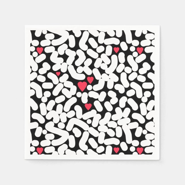 Schwarz-weiß abstrakt serviette (Vorderseite)