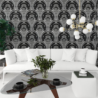 Schwarz-Weiß-Abstrakt Tapete