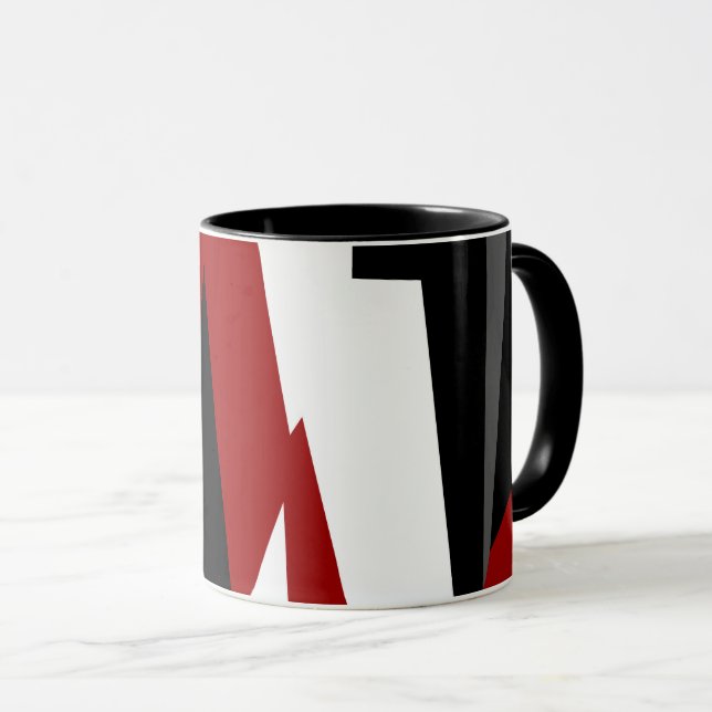 Schwarz-Weiß-abstrakt Tasse (VorderseiteRechts)