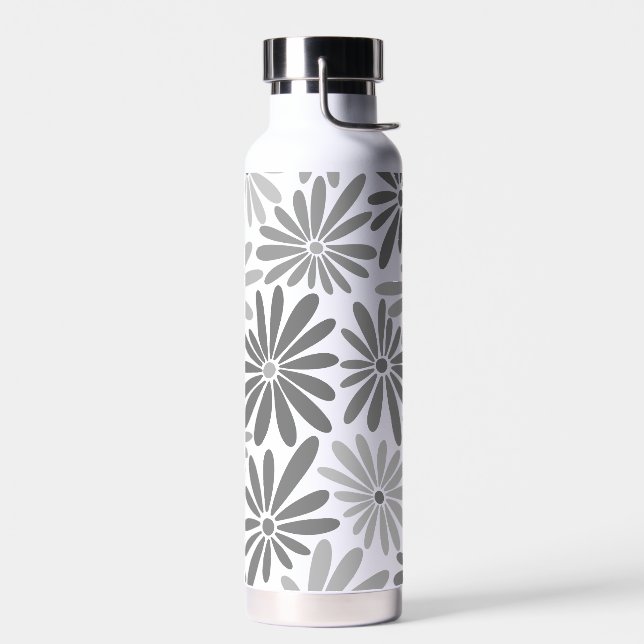 Schwarz-Weiß-Abstrakte Blüte Trinkflasche (Links)