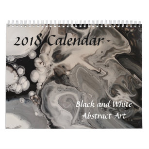 Schwarz-Weiß-Abstrakte Fluid-Kunst Kalender