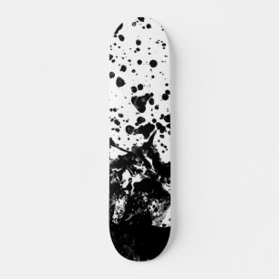 Schwarz-Weiß-Abstrakte Flüssigkeitsplanung Skateboard