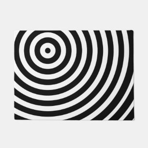 Schwarz-Weiß-Abstrakte Hypnotic Bull's Eye Fußmatte