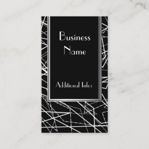 Schwarz-Weiß-Abstrakte Leinen - Visitenkarte 2