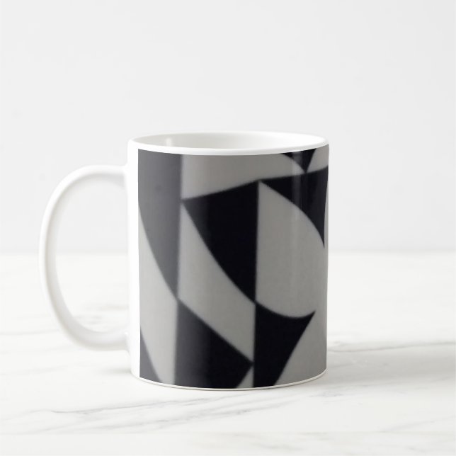 schwarz-weiß abstraktes Design-Unterleger Kaffeetasse (Links)