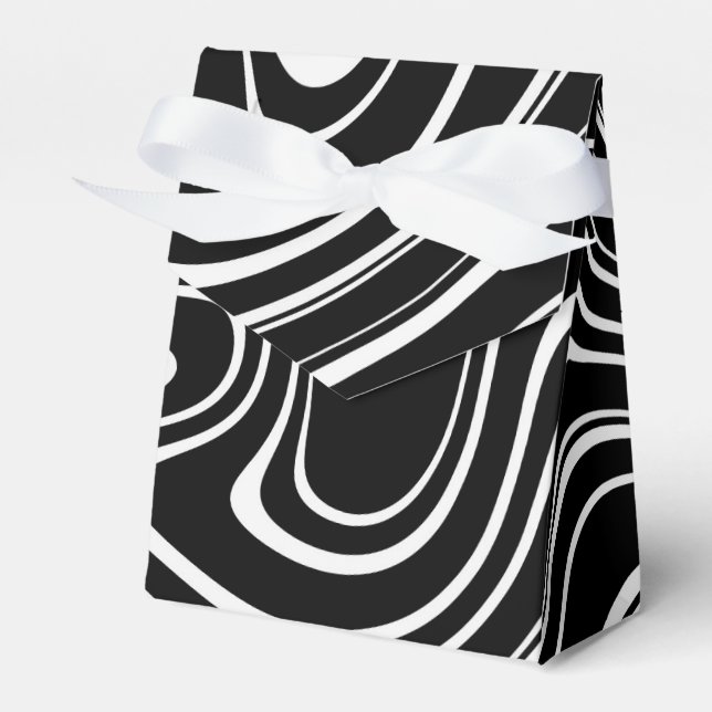 Schwarz-weiß abstraktes Muster Geschenkschachtel (Vorderseite)