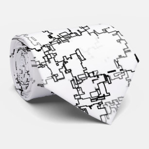 Schwarz-Weiß-Abstraktes Muster Krawatte