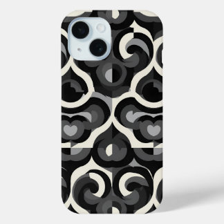 Schwarz-weiß abstraktes Retro-Muster Case-Mate iPhone Hülle