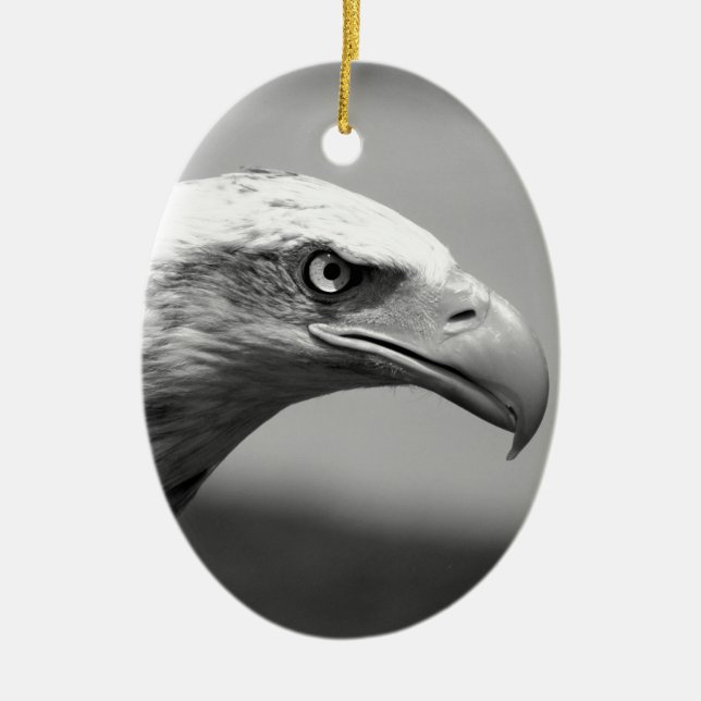 Schwarz-Weiß-Adler Keramikornament (Vorne)