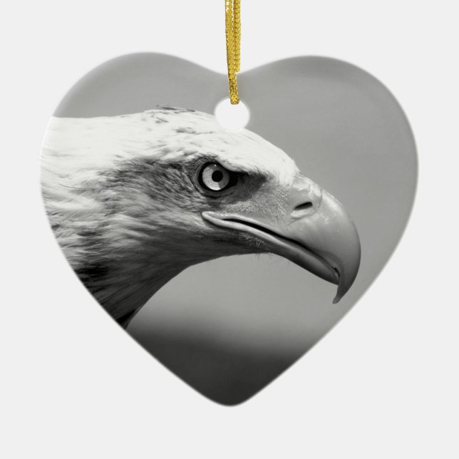 Schwarz-Weiß-Adler Keramikornament (Vorne)