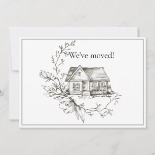 Schwarz-Weiß-Adresse im skizzierten Haus Ankündigung