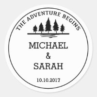 Schwarz-Weiß-Adventure-Hochzeitsticker