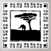 Schwarz Weiß Afrika Elefant